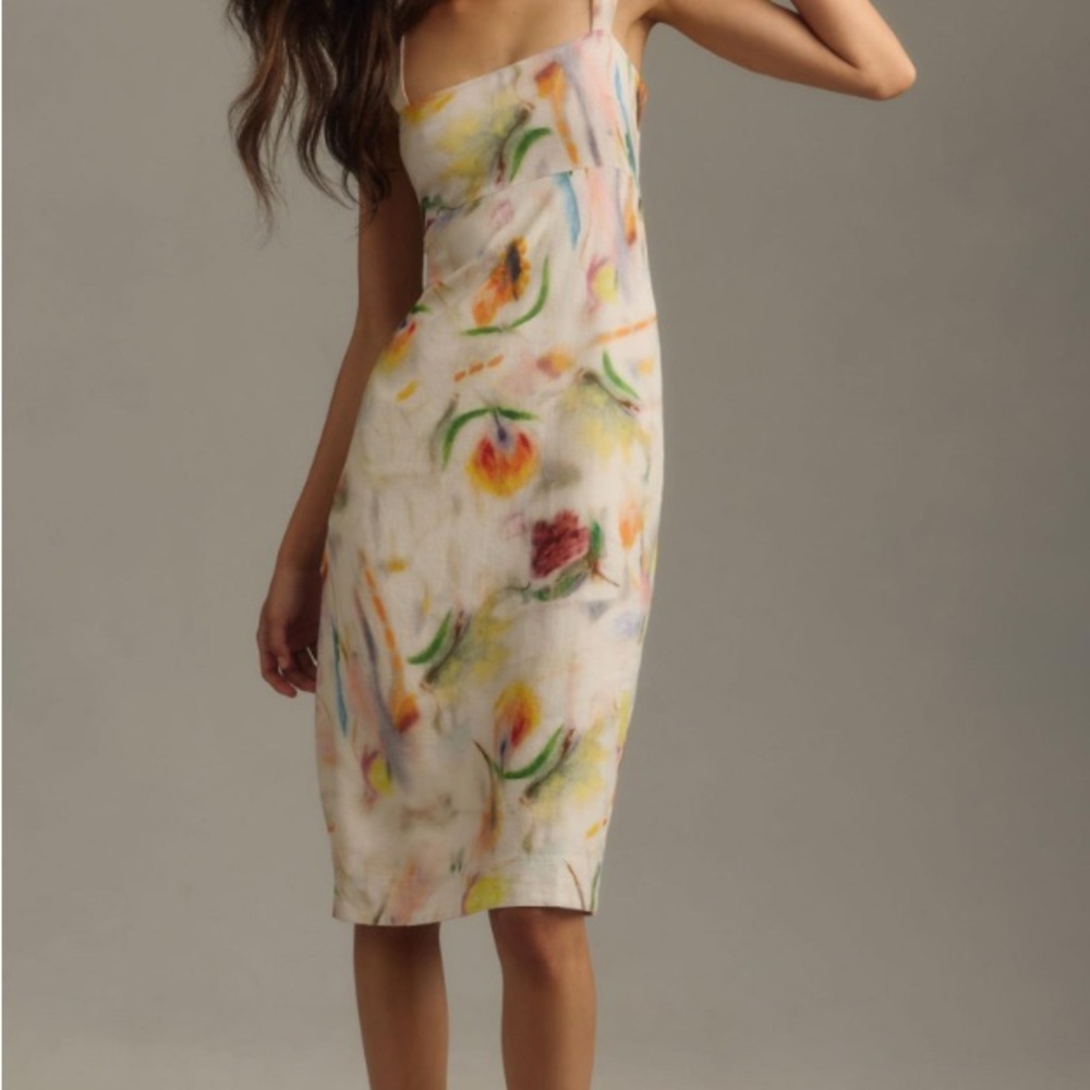 NWT Pilcro Anthropologie Floral Multicolor Linen dress, XL